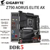 LGA 1700 Gigabyte Z790 AORUS ELITE AX DDR5 Motherboard Support 13th and 12th Gen Series CPU D5 128GB 7600MHz Memory PCIe 5.0 New