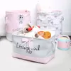 Storage Baskets Cube Folding Laundry Basket Ballet Girl Bow Dirty Clothes Bucket Sundries Books Children Toys Organizer Storage Bag with Handle 230310