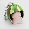 Key Rings Novelty Spoof Tricky Funny Gadgets Toys Vent Whole Crowded Stress Ball Helmet Small Animal Keychain Cute Silicone Ke