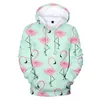 Herrtröjor flamingo rund hals tröja mode trend stil 3d polyester unisex material