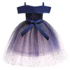 Fille robes bébé filles fleur rayé robe élégante pour enfant en bas âge fête de mariage enfants princesse noël enfants vêtements