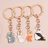 Anelli chiave Specistica portachiavi di animali da animale Panda Fox Rabbit Koala Key Ring Origami smalto catene chiave Gift Friendships for Women Men Handmad