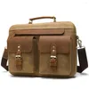 Skórki skórzane mężczyźni vintage torebka Business 14-calowa torba komputerowa przenośny laptop Kumon