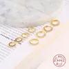 Hoop Earrings CANNER 1pair 6/7/8/9MM 925 Sterling Silver Earring For Women Girl Round Circle Zircon Piercing Earings Fine Jewelry