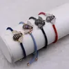 Pz. Filo Colori misti Braccialetti con piccole api Bracciale con catena in corda Bracciale con ciondoli in zirconi Bugs artigianali 3277 Fili di perline