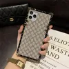 Luxurys Designers mobile phone case Big-name explosive Apple phone case 14promax plaid square runway iPhone13 electroplated