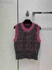 Women's Tanks & Camis Designer Knits Tees Autumn Winter o Neck Sleeveless High End Jacquard Sweater E3x4