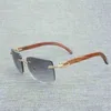Męskie luksusowe designerskie okulary przeciwsłoneczne damskie vintage czarny biały bawołowy róg róg bez obręczy mężczyźni drewniane szklanki retro drewniane odcienie letnie klub okulary