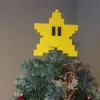 Decorazioni natalizie Carino Pixel giallo Stella marina Albero Topper Ciondolo in plastica Decorazione per feste Forniture natalizie per cartoni animati