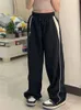 Pantaloni da donna Capris Y2k Donna Vintage Nero Coreano Haruku Baggy Pantaloni sportivi da paracadute Pantaloni sportivi oversize Pantaloni da jogging a gamba larga