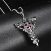 Pendant Necklaces Retro Hip-hop Personality Trend Fashion Double Dragon Magic Sword Titanium Steel Chain Necklace