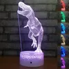 Luci notturne 3D Dinosauro Led Light Cartoon Animal Lamp USB Desk Table Luminaria Touch/Remte Base Home Decor Giocattolo per bambini Regalo