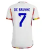 Voetbaltruien 2022 Word Cup Batshuayi R.Lukaku Carrasco Football Shirts Tielemans de Bruyne Jersey de Bruyne National Team Kids Kit Player -versie Maillot Belge