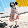 Girl Dresses Girls Flower Bohemian Summer Dress ChildKids Beach Chiffon Floral Teenager Girl's Clothes 6 8 10 12 14 Year