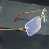 Diseñador de lujo para hombres Gafas de sol para mujeres Sin montura Marcos de ojos transparentes Gafas ópticas transparentes para hombres Gafas de diseño de metal Gafas graduadas Kajia