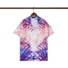 Luxe ontwerper T Shirts Herenbrief V Silk Bowling T -shirt Casual shirts Men Slim passende shirt met korte mouwen