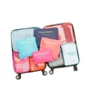 Stuff Sacks 6 PCS Travel Storage Bag Set for Clothes Tidy Organizer Wardrobe Suitcase Pouch Travel Organizer Bag Case Shoes Packing Cube Bag 230309