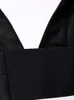 Zbiorniki damskie Camis sispell czarne seksowne kamizelki dla kobiet v szyi bez rękawów Patchwork Patchwork krótkie szczupłe bluzki z czołgiem żeńskie moda letnie ubranie 230310