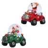 Decoración de fiesta Navidad Color LED Globo de nieve iluminado Coche Pueblo Santa Claus Muñeco de nieve Luminoso Brillante Bola redonda clara Decoración de Navidad 29EF