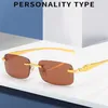 56% OFF Sunglasses 2023 new leopard head frameless for men and womenKajia New