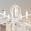 Lampadari moderni in ferro coreano a lume di candela sala da pranzo camera da letto moda semplice lampadario pastorale lampada speciale americana in bianco e nero