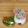 Decorative Flowers Ceramic Artificial Flower Pots Office Mini Decoration Car Plant Ornaments Home Plastic