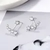 Earing Orecchini da donna con unghie a sei artigli con zirconi posteriori appesi semplici gioielli per orecchie in argento alla moda coreana