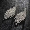 Stud Earrings European And American Exaggerated Long Fashion Chain Tassel Women's Personality Style Diamond