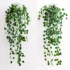 Flores decorativas de 90 cm de parede de endro verde de endro artificial pendurado na seda rattan home decoração videira begonia batata doce melancia