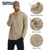 Mens TShirts TACVASEN With Zipper Pocket Long Sleeve Tshirts Tactical 14 Zip Collar Shirts Quick Dry Military Army Tops Man 230310