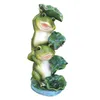 Utomhus solenergi Garden Lantern Frog Figure Ornament Frogs Staty med ljus för Yard Pathway Party Lawn Decor