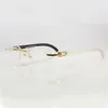 26% OFF Sunglasses Clear Eye Glasses Frames for Men Women Accessories Rimless Natural Buffalo Horn Carter Gold Transparent Eyeglasses New