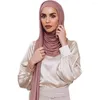 Scarves Instant Premium Cotton Jersey Hijab Shawls With Hoop Good Stitching Wrap Muslim Women Ladies