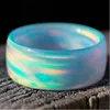 Moda Natural Rainbow Opal Ring Iridescente Mudança de cor Ringos de opala para mulheres e homens Presente de aniversário de noivado de casamento