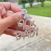 Choker Cute Boy Bail 2023 Design Hip Hop Jewelry Full Paved 5A Cubic Zirconia CZ Iced Out Bling Letter 90'S Baby Pendant Necklace