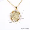 Kedjor 5st 2023 Virgin Mary Pendant CZ Cubic Zirconia Necklace Copper Metal Chain Unisex Religious Jewelry Gift