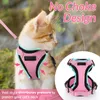 Cat Collars Leads Pet Harness and Leash for Walking Escape Proof Soft Adjustable Vest Harnesses s Breathable Reflective Strips Jacket 230309