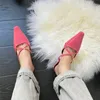 Sandals Temperament Fairy Style Closed Toe Cross Strap Pumps Fashion Pointed Sexy Kitten Heel Height 4cm