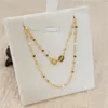 Chokers MUZHI Echt 18K Gold Halskette Einfache Fliesen Kette Reine AU750 Mode Anhänger Tclavicle Kette Feine Schmuck Geschenk für Frauen CN005 230310