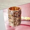 Panthere yüzük kadın tasarımcı erkek elmas Altın kaplama 18K T0P kaliteli resmi reprodüksiyonlar zarif hediye klasik stil 016