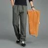 Pantaloni da uomo Pantaloni cargo invernali caldi da uomo Pantaloni casual in cotone elastico spesso in pile Pantaloni termici da uomo dritti e larghi Jogger 6XL 230310