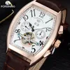 Wristwatches Classic Men Watch Luxury Top Brand Leather Auto Mechanical Tourbillion Design Relogio Masculino