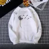 Womens Hoodies Sweatshirts Spring Autumn Wildflower Dandelion Print Women Casual Long Sleeve O Neck Female Cartoon Cute Sweatshirt Femme Clothing 230310