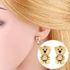 Brincos de argola 2023 Tiger fofo para mulheres de alta qualidade 18k Placa de ouro Ear garanhão chique de jóias de pequenos animais