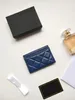 حامل الائتمان حاملات البطاقات للرجال والنساء من جلد الغنم الأزرق المصغر عملة جلدية فتحة داخلية حقيبة العلامة التجارية