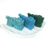 Figurine decorative 2 pollici Malachite Turchese Pietra blu Drago mascotte Testa scolpita Pietra preziosa curativa Reiki in vendita NXT