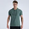 Men's T Shirts Summer Tee Shirt Men Clothing Hooded Casual Short-sleeve Men's T-shirt Breathable Quick-drying Tops Homme Sq801