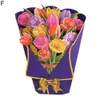 Karty podarunkowe Dekoracyjne lekkie 3D Carnation Bouquet Day Blessing Karta dla przyjaciół Z0310