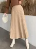 Skirts TIGENA Knitted Long Maxi Skirt Women Fall Winter Casual Solid Thick Warm A Line High Waist Ankle Length Skirt Female Ladies 230310