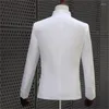 Men's Suits Chinese Tunic Suit Mens Wedding For Men Blazer Boys Prom Mariage Fashion Masculino Latest Coat Pant Designs White
